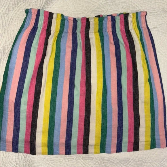 J. Crew Preppy Stripe  Linen / Cotton  Rainbow Striped skirt Size 8 - Picture 4 of 12